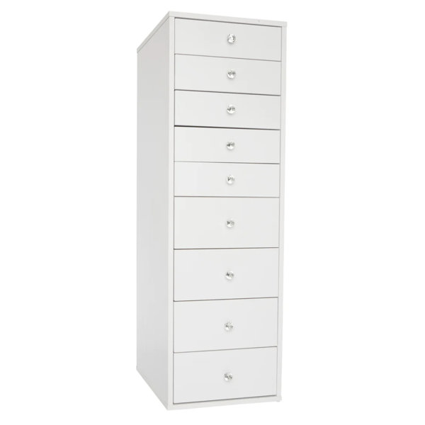 Rebrilliant 9 Drawer Makeup Vanity Storage Unit with Soft Close Dresser